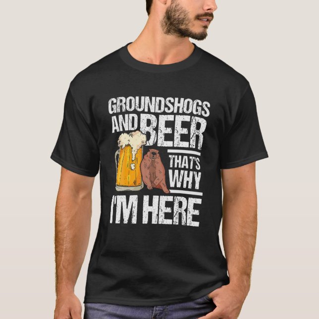 Camiseta Groundhog Y Beer Groundhog Day Marmot Woodchuck (Anverso)