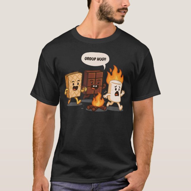 Camiseta Group Hug Marshmallow Campfire Smores Camper Campi (Anverso)