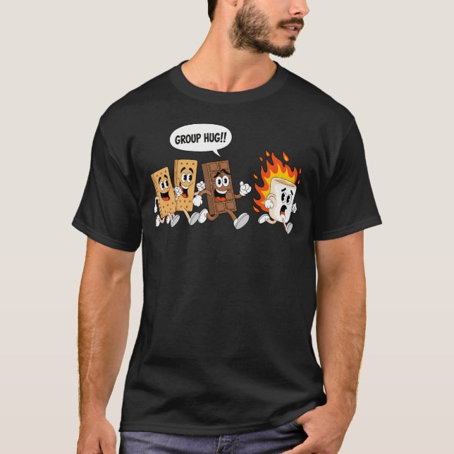 Camiseta Group Hug Marshmallow Campfire Smores Funny Campin (Anverso)