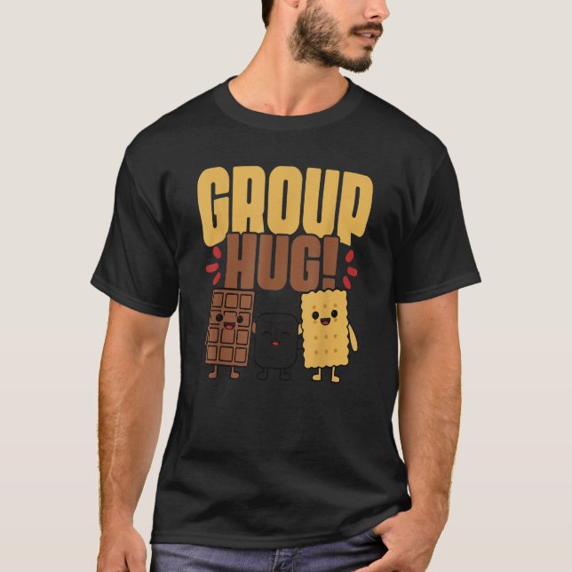 Camiseta Group Hug S'more Campfire Chocolate Marshmallow Ca (Anverso)