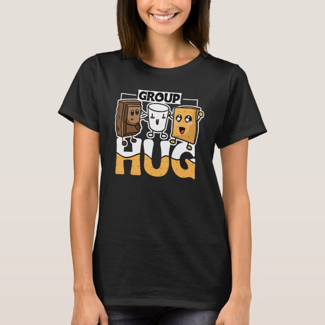 Camiseta Group Hug Smores Camping Marshmallow Design for Ca (Anverso)