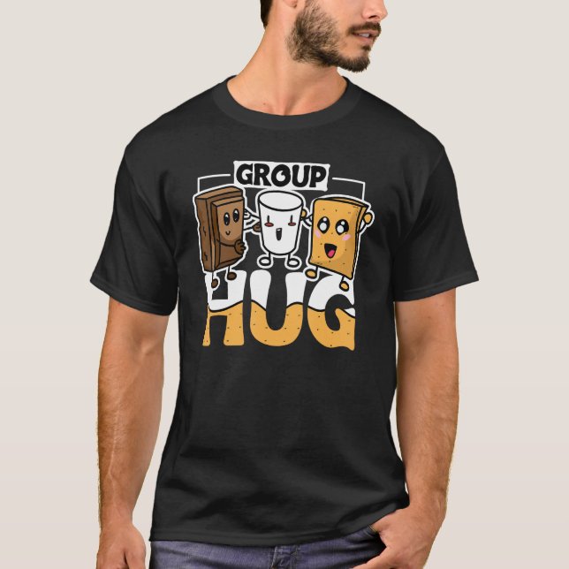 Camiseta Group Hug Smores Camping Marshmallow Design for Ca (Anverso)