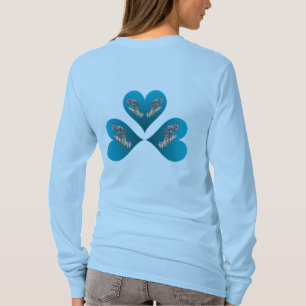 Camiseta Grouper Twins - Ilustración de tres corazones azul