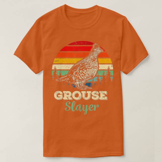 Camiseta Grouse Slayer Funny Ruffed Grouse Caza de Aves Gif (Diseño del anverso)