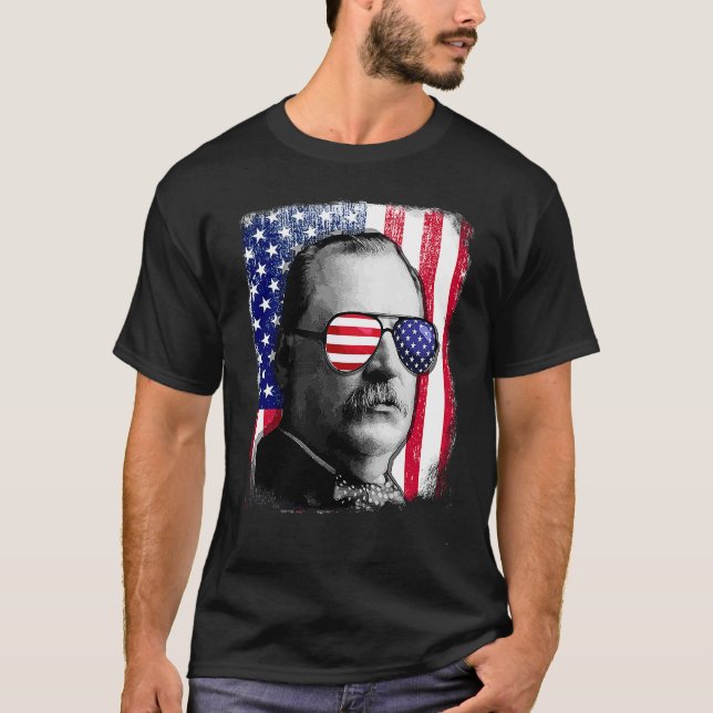 Camiseta Grover Cleveland bandera de los Estados Unidos 4 d (Anverso)