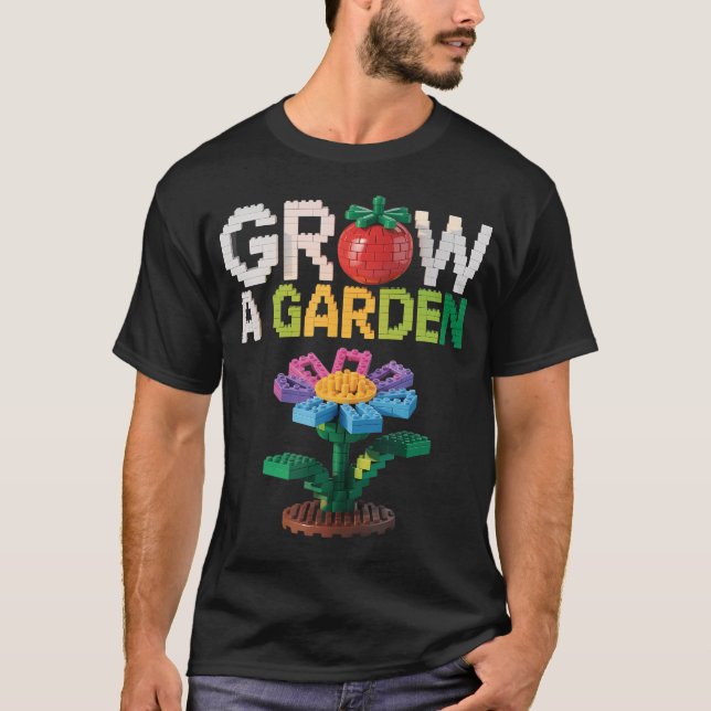 Camiseta Grow A Garden Candy Fruit Gamer Building Block Lov (Anverso)