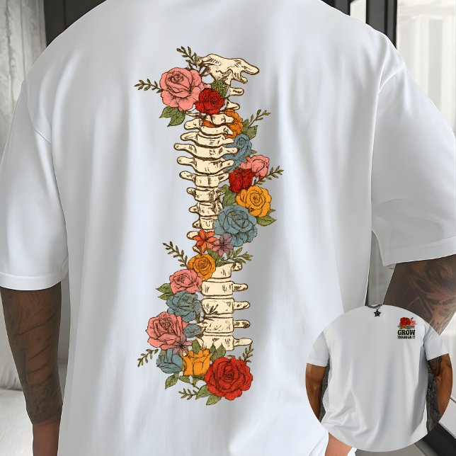 Camiseta Grow Through It Floral Quote Botanical Inspiration (Subido por el creador)