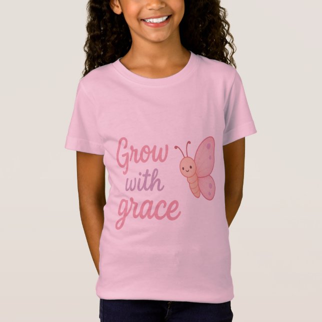 Camiseta Grow With Grace Butterfly T-Shirt for Girls – Cute (Anverso)