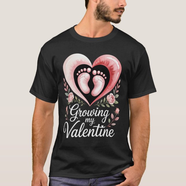 Camiseta Growing My Valentine By Feet Heart Art  (Anverso)