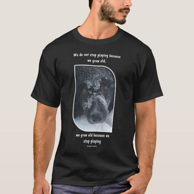 Camiseta Growing Old Inspirational Quote Border Collie  (Anverso)