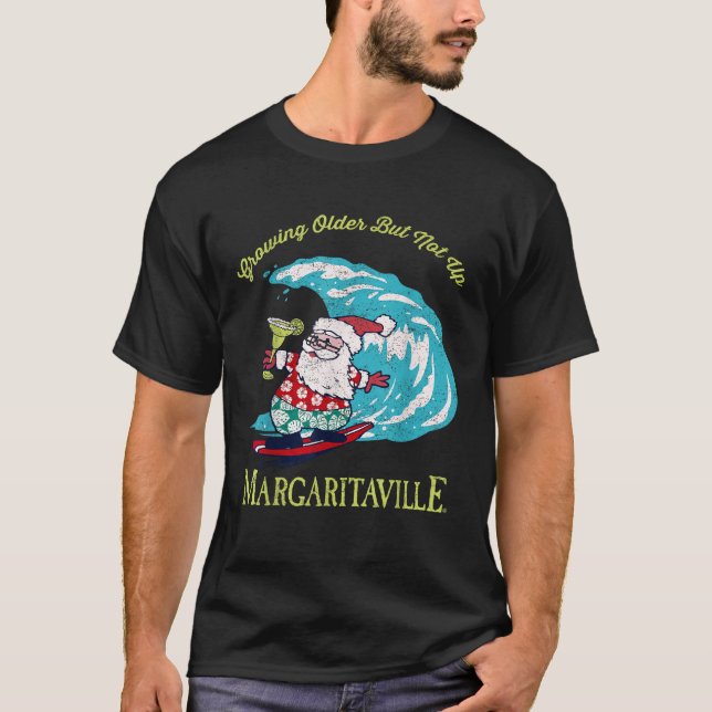 Camiseta Growing Older But Not Up Surfing Santa  (Anverso)