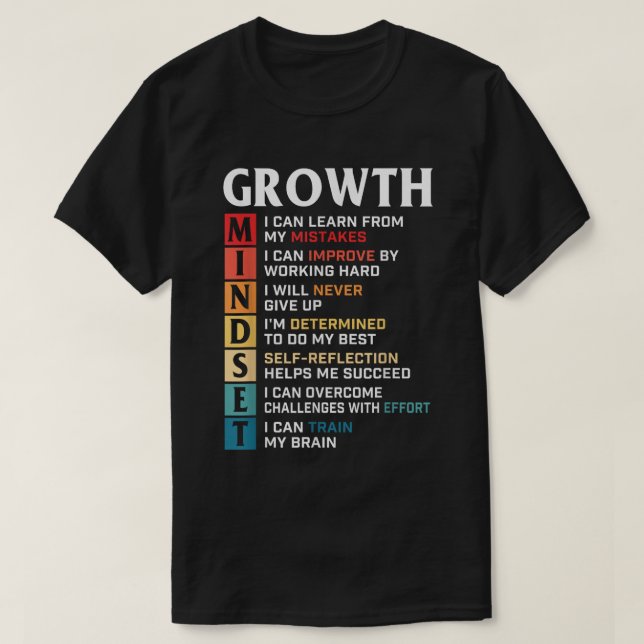 Camiseta Growth Mindset Quote Positive Motivation Shirt (Diseño del anverso)