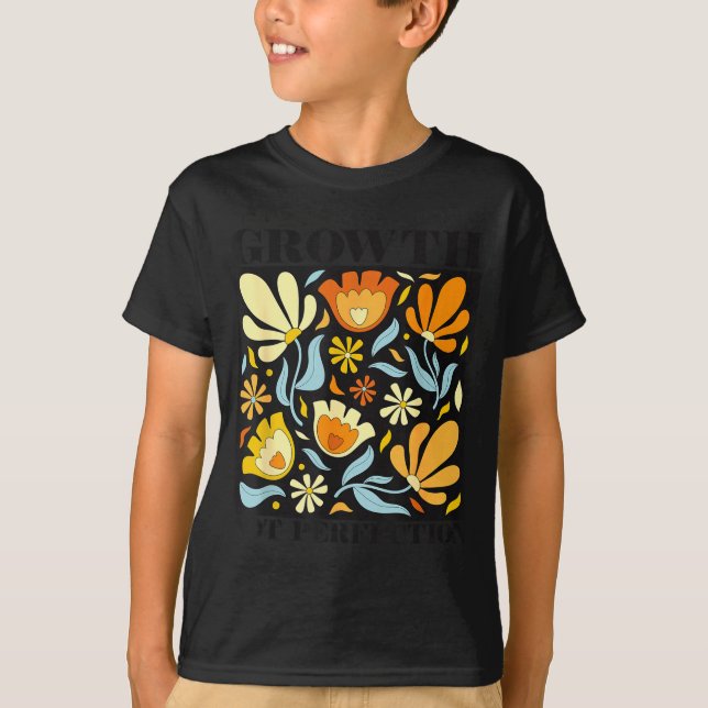 Camiseta Growth Not Perfection Abstract Florals Sped Teache (Anverso)