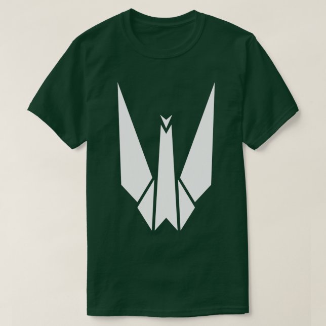 Camiseta Grúa 1 de origami de papel (Diseño del anverso)