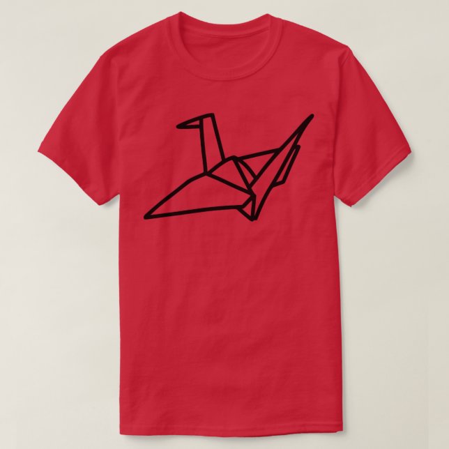 Camiseta Grúa 4 de origami japonés (Diseño del anverso)