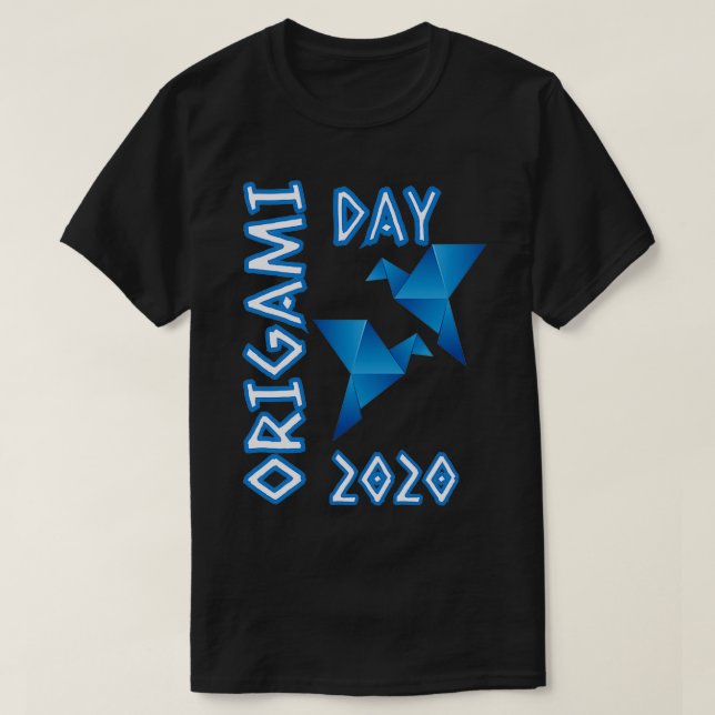 Camiseta Grúa azul en el Día del Origami 2020 (Diseño del anverso)