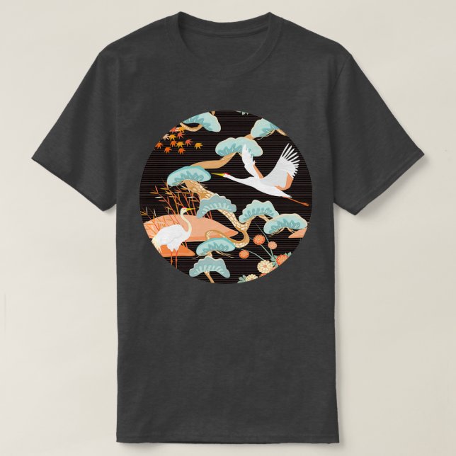 Camiseta Grúa blanca natural japonesa (Diseño del anverso)