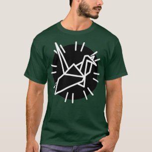 Camiseta Grúa blanca y líneas con círculo negro