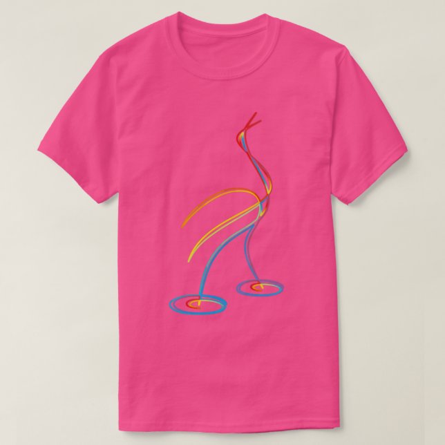 Camiseta Grúa color arcoiris en el agua (Diseño del anverso)