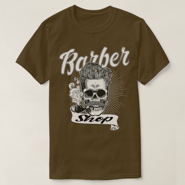 Camiseta Grúa de barbería fumando un tubo (Diseño del anverso)