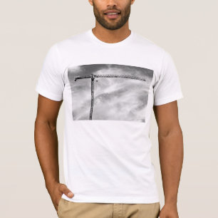 Camiseta Grúa de construcción y foto blanco y negro del