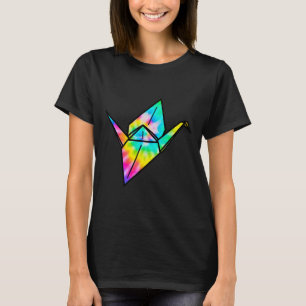 Camiseta Grúa de papel de tie Dye Origami