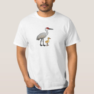 Camiseta Grúa de Sandhill con el polluelo