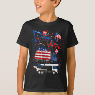 Camiseta Grúa Excavadora Camión Construcción 4 de Julio