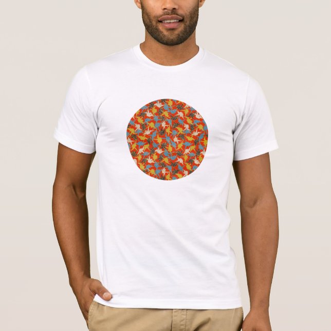 Camiseta Grúa Hinomaru (bandera japonesa) de Origami (Anverso)