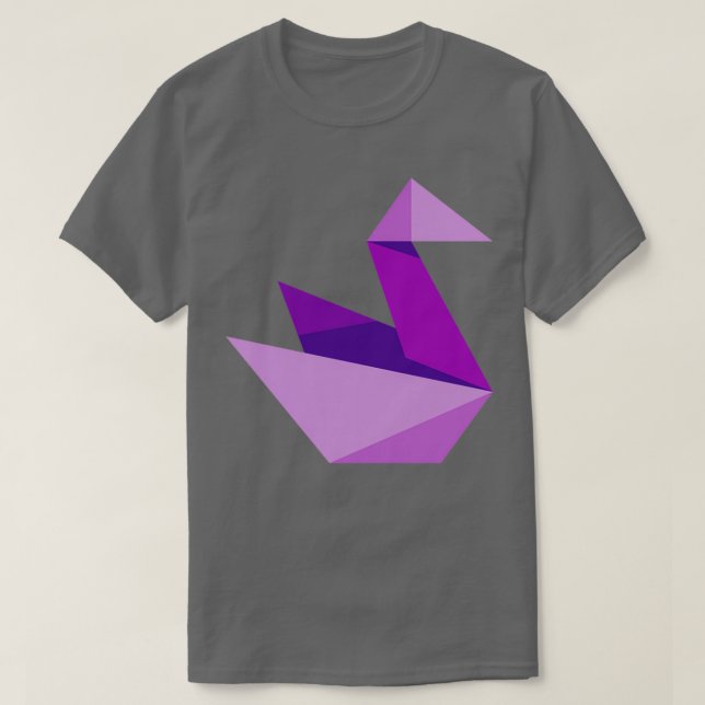 Camiseta Grúa púrpura de Origami Origami por Crypto Designs (Diseño del anverso)