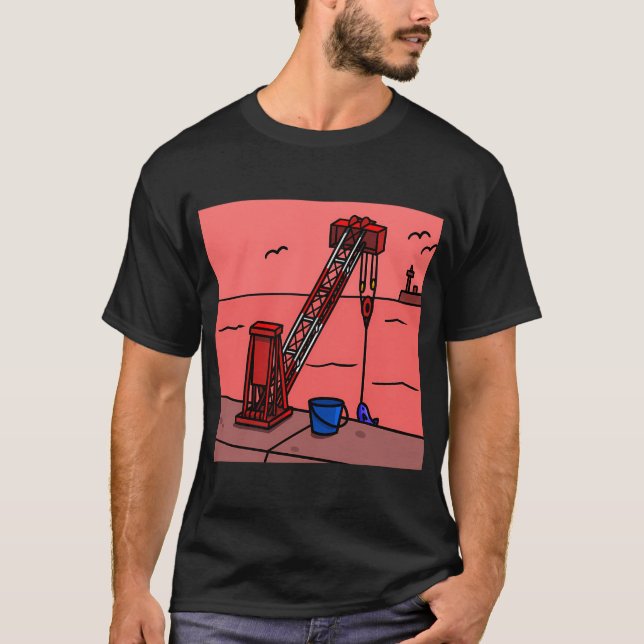 Camiseta Grúa torre × Caña de pescar (Anverso)