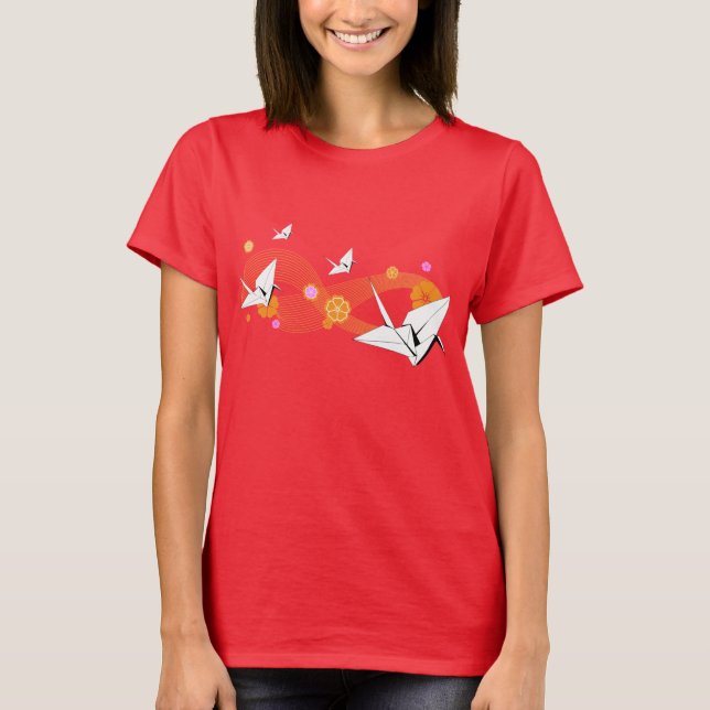 Camiseta Grúas de Origami (Anverso)