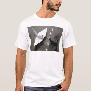 Camiseta grúas románticas del origami