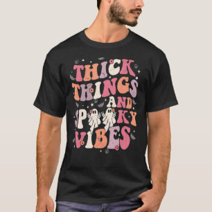 Camiseta Gruesos Vibes espeluznantes Retro Groovy Halloween