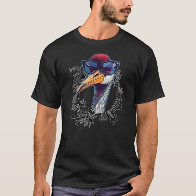 Camiseta Grulla canadiense con gafas de sol (Anverso)