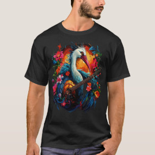 Camiseta Grulla Trompetera Tocando Guitarra