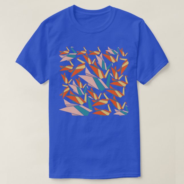 Camiseta Grullas de papel naranja (Diseño del anverso)