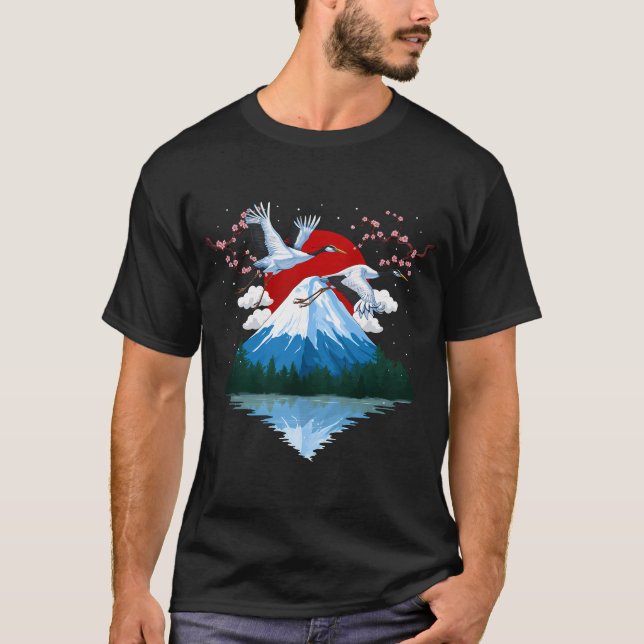 Camiseta Grullas japonesas de montaña (Anverso)