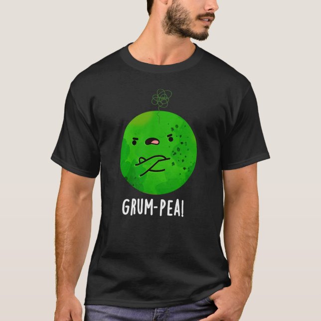 Camiseta Grum-pea Funny Veggie Pun Dark BG (Anverso)