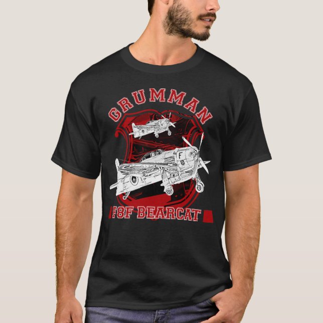 Camiseta Grumman F8F Bearcat Avión de combate de la Marina  (Anverso)