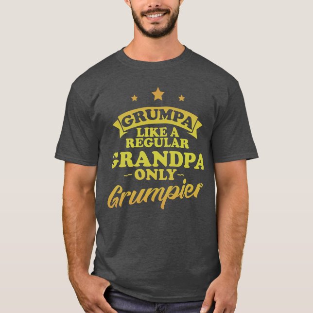 Camiseta Grumpa como un abuelo normal solo refunfuñaba (Anverso)