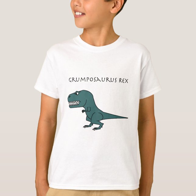 Camiseta Grumposaurus Rex verde oscuro (Anverso)