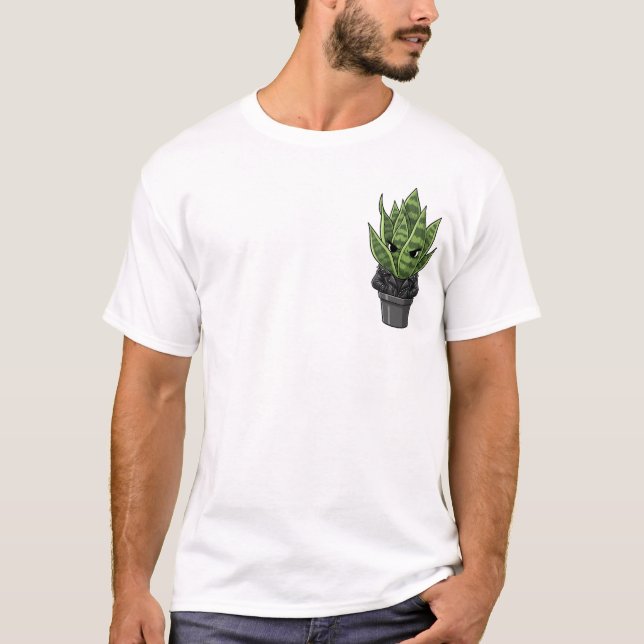 Camiseta Grumpy Biker Snake Plant in Spiked Leather Jacket (Anverso)