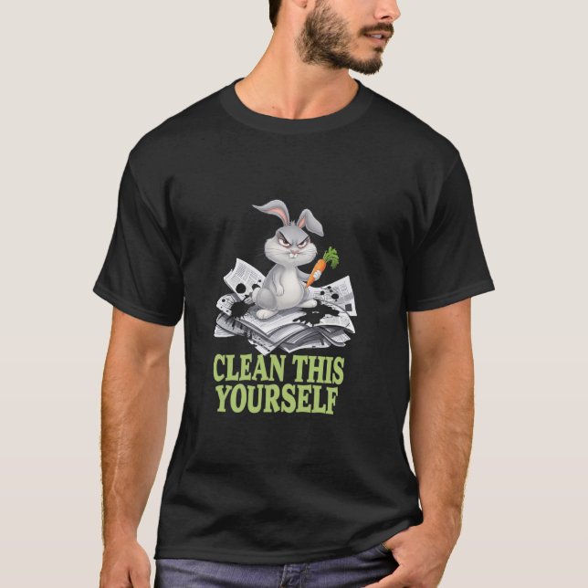 Camiseta Grumpy Bunny CLEAN ESTE Humor Para El Bebé Fu (Anverso)