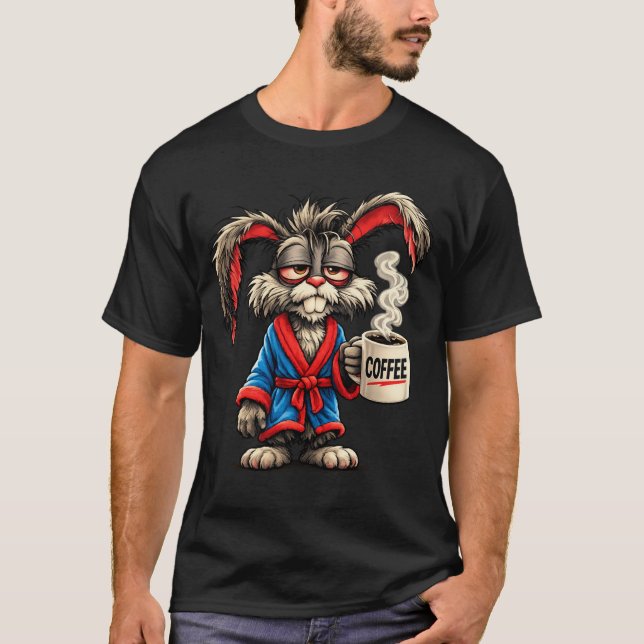 Camiseta Grumpy Bunny Coffee Funny T-Shirt (Anverso)