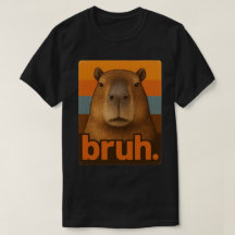 Grumpy Capybara “bruh” Meme – Funny Retro Animal 