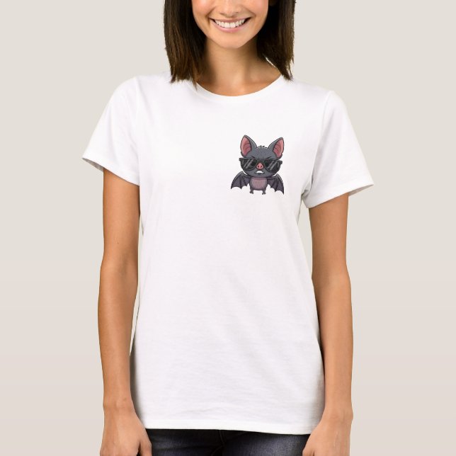 Camiseta Grumpy Cartoon Bat Wearing Sunglasses (Anverso)