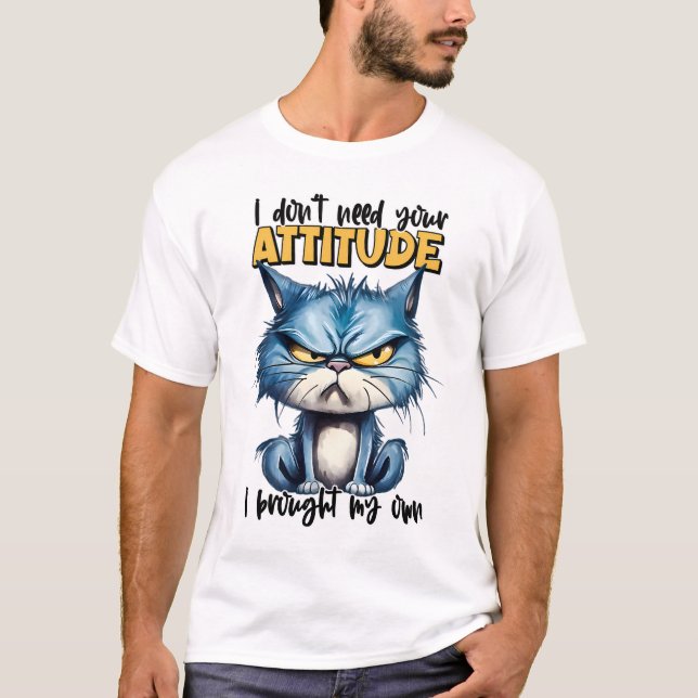 Camiseta Grumpy Cat Attitut Funny Animal Sarcástico Cita (Anverso)
