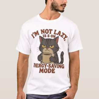 Camiseta Grumpy Cat “Energy-Saving Mode” Funny Quote Design