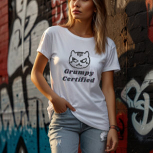 Camiseta "Grumpy Certified" Gracioso meme diseño de mujeres